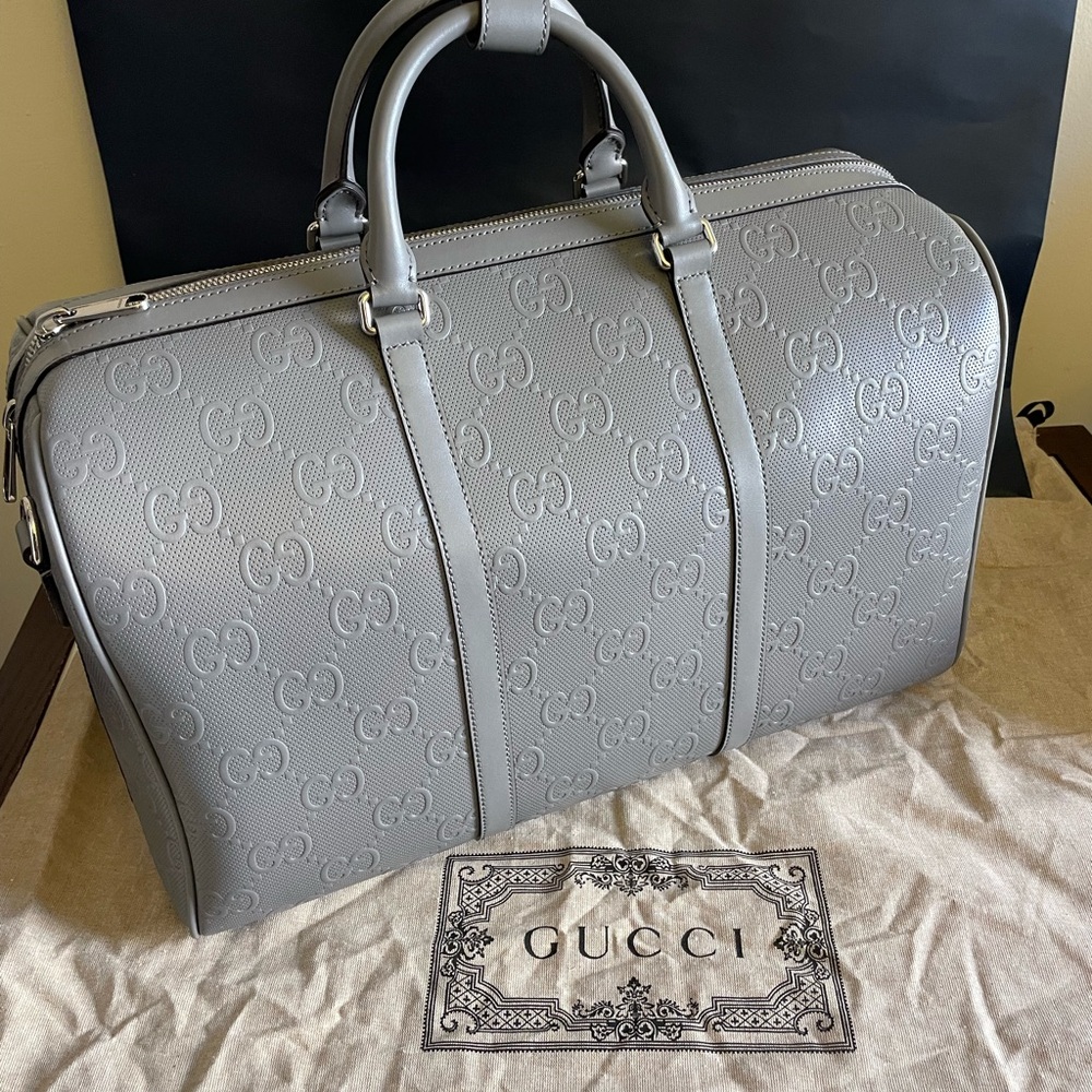 Gucci Men's Grey Leather Bag